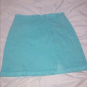 Blue light mini skirt